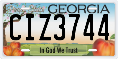 GA license plate CIZ3744