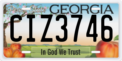 GA license plate CIZ3746