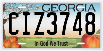 GA license plate CIZ3748