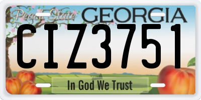 GA license plate CIZ3751