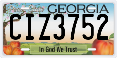 GA license plate CIZ3752