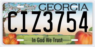 GA license plate CIZ3754
