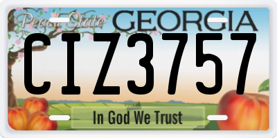 GA license plate CIZ3757