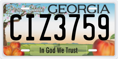 GA license plate CIZ3759