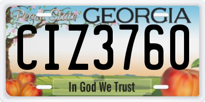 GA license plate CIZ3760