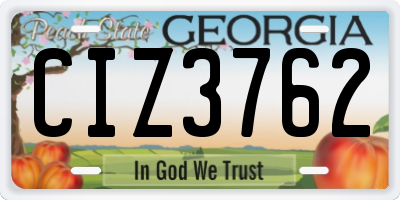 GA license plate CIZ3762