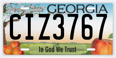 GA license plate CIZ3767