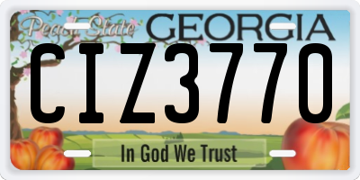 GA license plate CIZ3770