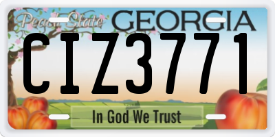 GA license plate CIZ3771