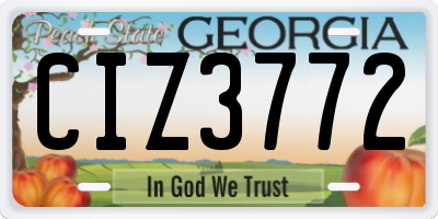 GA license plate CIZ3772