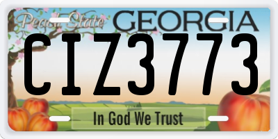 GA license plate CIZ3773