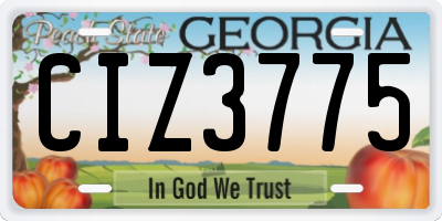 GA license plate CIZ3775