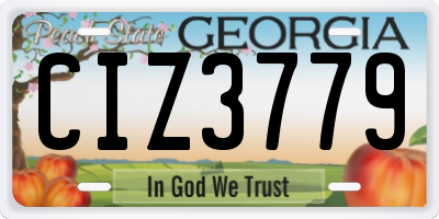 GA license plate CIZ3779