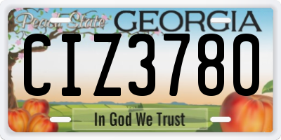 GA license plate CIZ3780