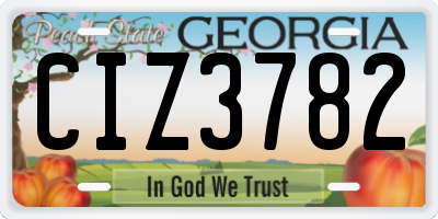 GA license plate CIZ3782