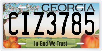 GA license plate CIZ3785
