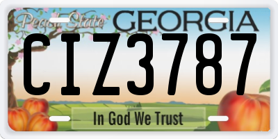 GA license plate CIZ3787