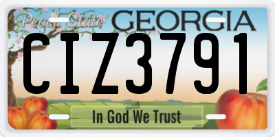 GA license plate CIZ3791