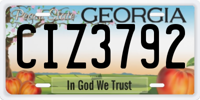 GA license plate CIZ3792