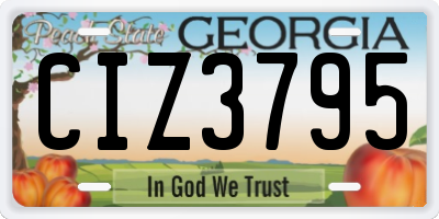 GA license plate CIZ3795