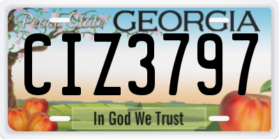 GA license plate CIZ3797