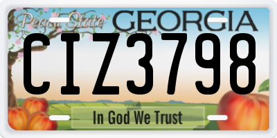 GA license plate CIZ3798