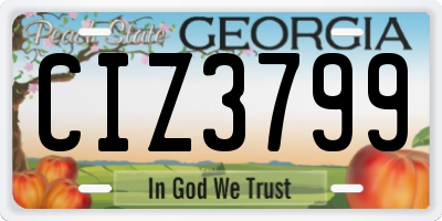 GA license plate CIZ3799
