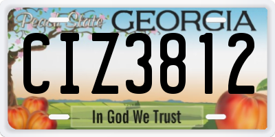 GA license plate CIZ3812