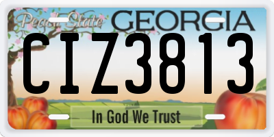 GA license plate CIZ3813