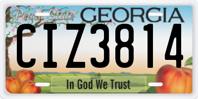 GA license plate CIZ3814