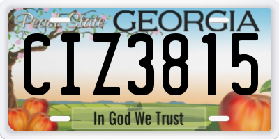 GA license plate CIZ3815