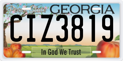GA license plate CIZ3819