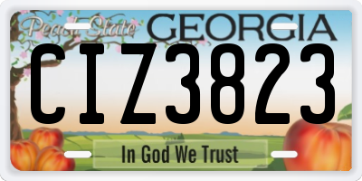 GA license plate CIZ3823