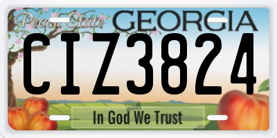 GA license plate CIZ3824