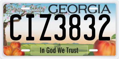 GA license plate CIZ3832