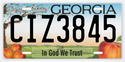 GA license plate CIZ3845