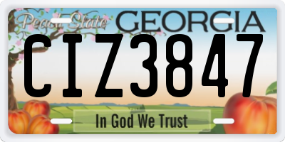 GA license plate CIZ3847