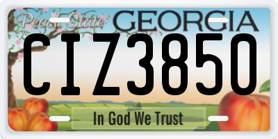 GA license plate CIZ3850
