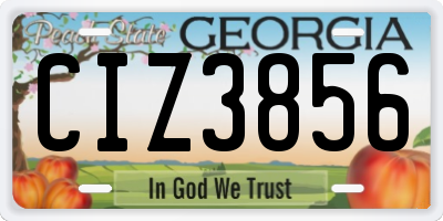 GA license plate CIZ3856