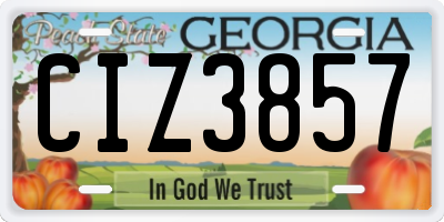 GA license plate CIZ3857
