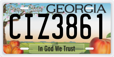 GA license plate CIZ3861