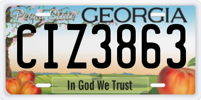 GA license plate CIZ3863