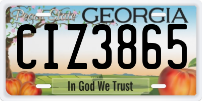 GA license plate CIZ3865