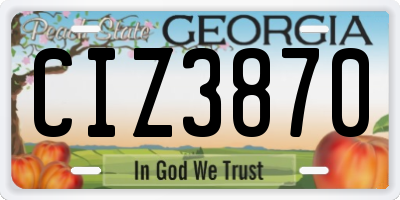 GA license plate CIZ3870