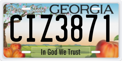 GA license plate CIZ3871