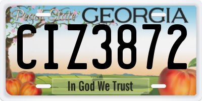 GA license plate CIZ3872