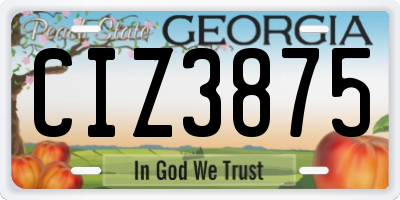 GA license plate CIZ3875