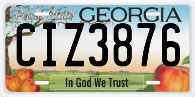 GA license plate CIZ3876