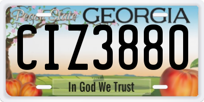 GA license plate CIZ3880