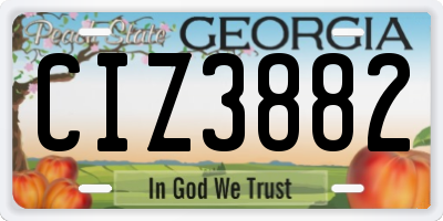 GA license plate CIZ3882
